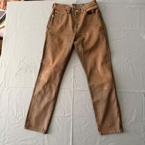 Levis Premium 501 Original Brown coated Straight Leg High Rise Jeans W27 L30